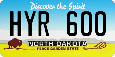 ND license plate HYR600