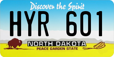 ND license plate HYR601