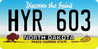 ND license plate HYR603