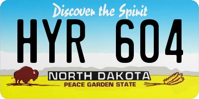ND license plate HYR604
