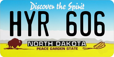 ND license plate HYR606