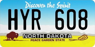 ND license plate HYR608