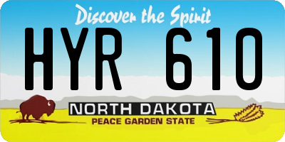 ND license plate HYR610