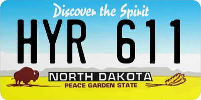 ND license plate HYR611
