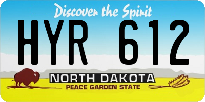 ND license plate HYR612