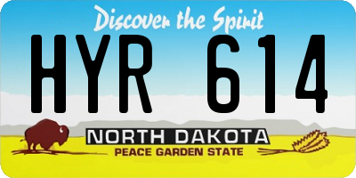 ND license plate HYR614