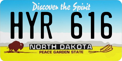 ND license plate HYR616