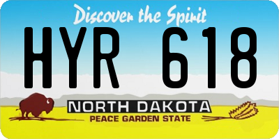 ND license plate HYR618
