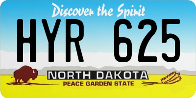 ND license plate HYR625