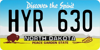 ND license plate HYR630