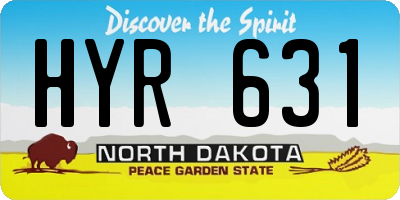 ND license plate HYR631