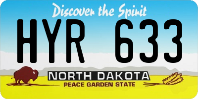 ND license plate HYR633