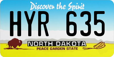 ND license plate HYR635