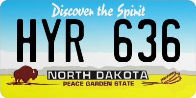 ND license plate HYR636