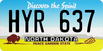 ND license plate HYR637