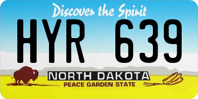 ND license plate HYR639