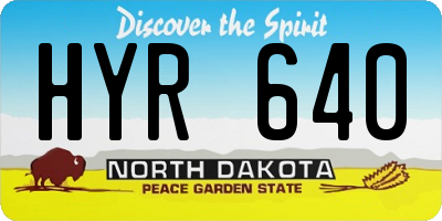 ND license plate HYR640