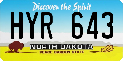 ND license plate HYR643