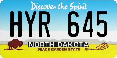 ND license plate HYR645