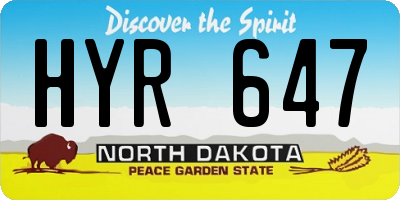 ND license plate HYR647