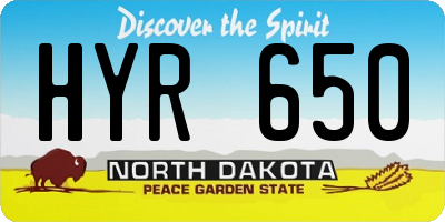 ND license plate HYR650