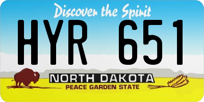 ND license plate HYR651