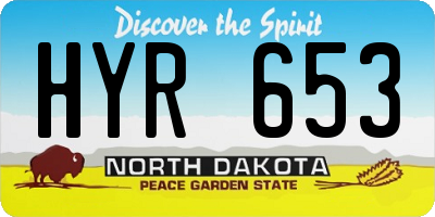 ND license plate HYR653