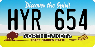 ND license plate HYR654