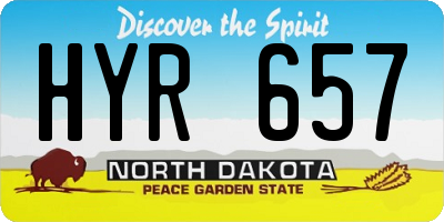 ND license plate HYR657