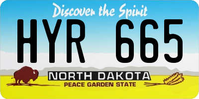 ND license plate HYR665