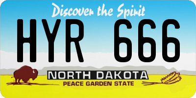 ND license plate HYR666