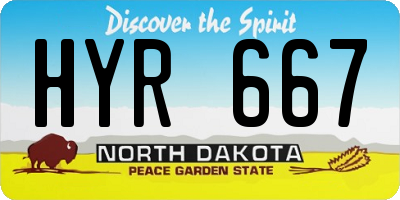 ND license plate HYR667