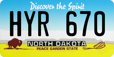 ND license plate HYR670
