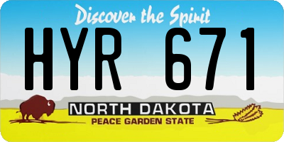 ND license plate HYR671
