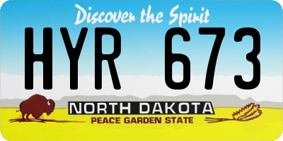 ND license plate HYR673