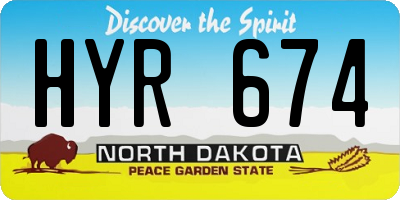 ND license plate HYR674