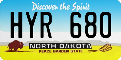 ND license plate HYR680