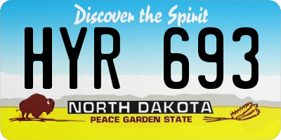 ND license plate HYR693