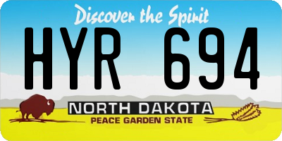 ND license plate HYR694