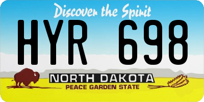 ND license plate HYR698