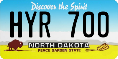 ND license plate HYR700