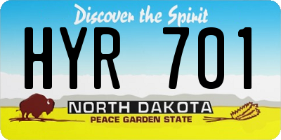 ND license plate HYR701