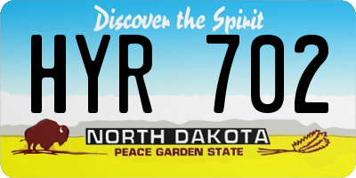 ND license plate HYR702