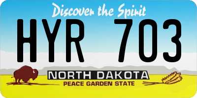 ND license plate HYR703