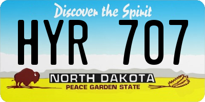 ND license plate HYR707