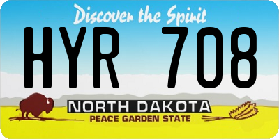 ND license plate HYR708