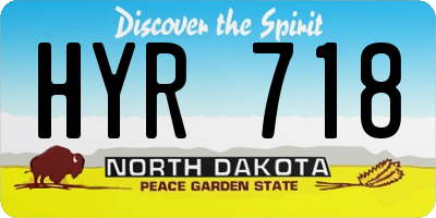ND license plate HYR718