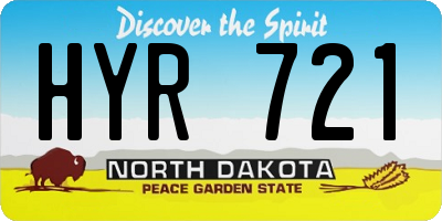 ND license plate HYR721