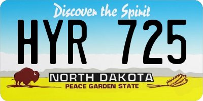 ND license plate HYR725