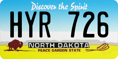 ND license plate HYR726